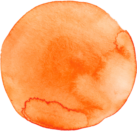 Orange Circle Watercolor Painting